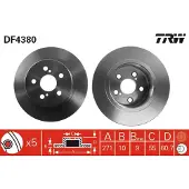 TRW Bromsskiva LUC DF4380 bak, full, 1 Stycke