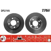 TRW Bromsskiva DF2765 fram, full, 1 Stycke