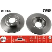TRW Bromsskiva DF4055 fram, ventilerad, höggradigt förkolnad, 1 Stycke