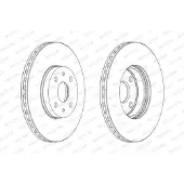 FERODO Bromsskivor DDF1780C fram, ventilerad, 2 Stycke