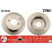 TRW Bromsskiva DF4946 bak, full, 1 Stycke