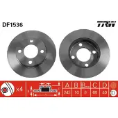 TRW Bromsskiva DF1536 bak, full, 1 Stycke