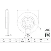 Bosch Bromsskiva 0 986 479 F41 bak, full, höggradigt förkolnad, 1 Stycke