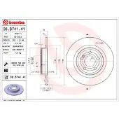 Brembo Bromsskiva 08B74141 bak, full, höggradigt förkolnad, 1 Stycke