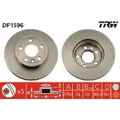TRW Bromsskiva DF1596 fram, ventilerad, 1 Stycke