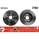 TRW Bromsskiva DF4204 fram, ventilerad, 1 Stycke
