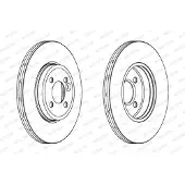 FERODO Bromsskivor DDF1711C fram, ventilerad, 2 Stycke