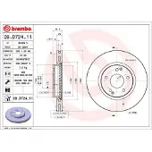 Brembo Bromsskiva 09D72411 fram, ventilerad, höggradigt förkolnad, 1 Stycke