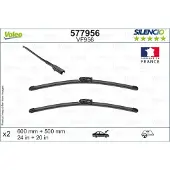 Valeo Torkarblad Silencio 577956, 600/500mm, Front, 2 Stycke