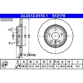 Ate Bromsskiva PowerDisc 24.0312-0178.1, 1 Stycke