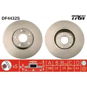 TRW Bromsskiva DF4432S fram, ventilerad, 1 Stycke