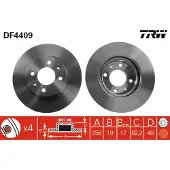 TRW Bromsskiva LUC DF4409 fram, ventilerad, 1 Stycke