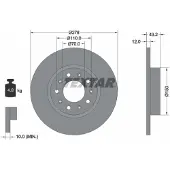 Textar Bromsskiva 92221003 bak, full, 1 Stycke