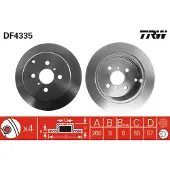 TRW Bromsskiva LUC DF4335 bak, full, 1 Stycke