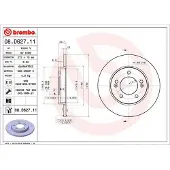 Brembo Bromsskiva 08D62711 bak, full, höggradigt förkolnad, 1 Stycke