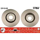 TRW Bromsskiva DF4549 fram, ventilerad, 1 Stycke