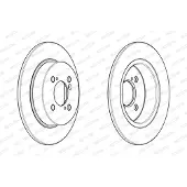 FERODO Bromsskivor DDF2071C bak, full, 2 Stycke