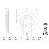Bosch Bromsskiva 0 986 479 E93 fram, ventilerad, höggradigt förkolnad, 1 Stycke