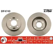 TRW Bromsskiva DF4743 fram, ventilerad, 1 Stycke