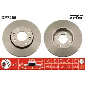 TRW Bromsskiva DF7266 fram, ventilerad, 1 Stycke