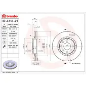 Brembo Bromsskiva 09.5148.24, fram, ventilerad , 1 Stycke