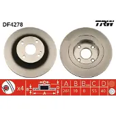 TRW Bromsskiva LUC DF4278 bak, full, 1 Stycke