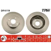 TRW Bromsskiva DF4119 fram, ventilerad, 1 Stycke
