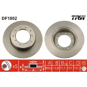 TRW Bromsskiva DF1802 bak, full, 1 Stycke