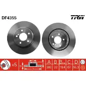 TRW Bromsskiva LUC DF4355 bak, ventilerad, 1 Stycke