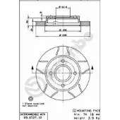 Brembo Bromsskiva Max 09.6727.77, fram, slits, ventilerad, 1 Stycke