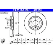 Ate Bromsskiva PowerDisc 24.0312-0166.1, 1 Stycke