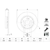 Bosch Bromsskiva 0 986 479 H49 bak, full, höggradigt förkolnad, 1 Stycke