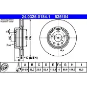 Ate Bromsskiva PowerDisc 24.0325-0184.1, 1 Stycke
