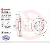 Brembo Bromsskiva 9863511 fram, ventilerad, 1 Stycke