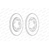 FERODO Bromsskivor DDF2484C bak, full, 2 Stycke