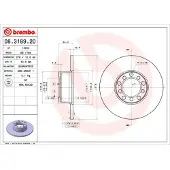 Brembo Bromsskiva 08.3189.20, fram, full, 1 Stycke