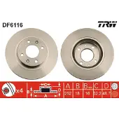 TRW Bromsskiva DF6116 fram, ventilerad, 1 Stycke