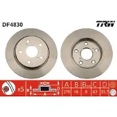 TRW Bromsskiva DF4830 bak, full, 1 Stycke