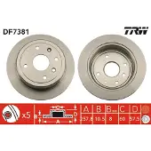 TRW Bromsskiva DF7381 bak, full, 1 Stycke