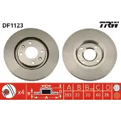 TRW Bromsskiva DF1123 fram, ventilerad, 1 Stycke