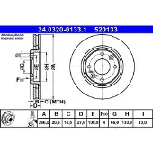 Ate Bromsskiva Power Disc 24.0320-0133.1, 1 Stycke