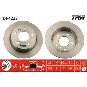 TRW Bromsskiva DF4223 bak, full, 1 Stycke