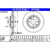 Ate Bromsskiva PowerDisc 24.0313-0184.1, 1 Stycke