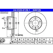 Ate Bromsskiva Power Disc 24.0328-0129.1, 1 Stycke