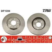 TRW Bromsskiva DF1594 fram, ventilerad, 1 Stycke