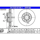 Ate Bromsskiva Power Disc 24.0325-0145.1, 1 Stycke