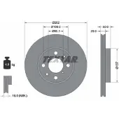 Textar Bromsskiva 92148903 fram, ventilerad, 1 Stycke