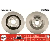 TRW Bromsskiva DF4893S bak, ventilerad, 1 Stycke