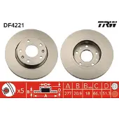 TRW Bromsskiva DF4221 fram, ventilerad, 1 Stycke