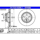 Ate Bromsskiva Power Disc 24.0324-0200.1, 1 Stycke